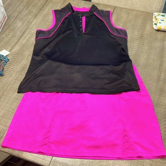 Tail Pants - Tail Louisa Sleeveless Mini Mock Golf Shirt SUGAR RUSH with coordinating skort.